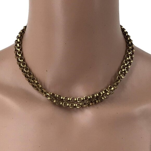 Accessocraft NYC Choker or Long Length Chain Necklace gold Tone - Picture 1 of 4